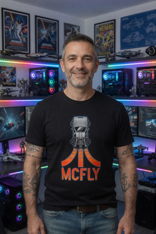 T-Shirt Homme McFly | Design Back to the Future | Noir